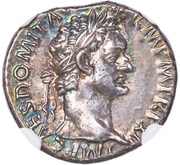 Denarius - Domitian IMP XXII COS XVI CENS P P P; Minerva obverse image