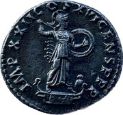 Denarius - Domitian IMP XXII COS XVI CENS P P P; Minerva, Rome, 93-94 reverse image