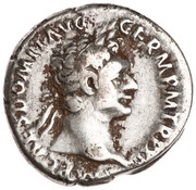 Denarius - Domitian IMP XXII COS XVI CENS P P P; Minerva obverse image