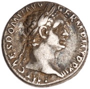 Denarius - Domitian IMP XXII COS XVI CENS P P P; Minerva obverse image