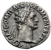 Denarius - Domitian IMP XXII COS XVI CENS P P P; Minerva obverse image