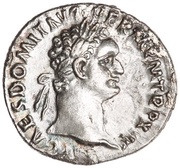 Denarius - Domitian IMP XXII COS XVI CENS P P P; Minerva obverse image