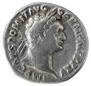 Denarius - Domitian IMP XXII COS XVII CENS P P P; Minerva obverse image