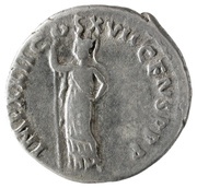 Denarius - Domitian IMP XXII COS XVII CENS P P P; Minerva, Rome, 95-96 reverse image