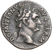 Denarius - Domitian IMP CAES; Serapis and Cerberus obverse image