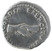 Denarius - Nerva CONCORDIA EXERCITVVM, Rome, 96 reverse image