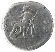 Denarius - Nerva FORTVNA P R; Fortuna, Rome, 96 reverse image