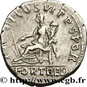 Denarius - Trajan P M TR P COS VI P P S P Q R FORT RED, Rome, 98-117 reverse image