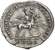 Denarius IMP CAES TRAIAN AVG GER DAC P P REST ROMA; Roma, Castor, and Pollux, Rome, 98-117 reverse image