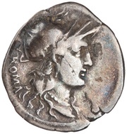 Denarius IMP CAES TRAIAN AVG GER DAC P P REST M TVLLI; Roma and Victory obverse image