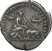 Denarius IMP CAES TRAIAN AVG GER DAC P P REST; Roma, Romulus, and Remus, Rome, 98-117 reverse image