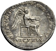 Denarius IMP CAES TRAIAN AVG GER DAC P P REST VICTRIX; Libertas and Victory, Rome, 98-117 reverse image