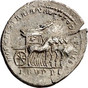 Denarius IMP CAES TRAIAN AVG GER DAC P P REST L RVBRI; Jupiter and Victory, Rome, 98-117 reverse image