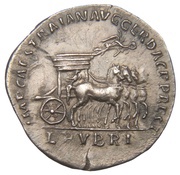 Denarius IMP CAES TRAIAN AVG GER DAC P P REST L RVBRI; Juno and Victory, Rome, 98-117 reverse image