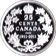 25 Cents - Georges V, Posthume Dollar centennial, Canada, 2011 reverse image