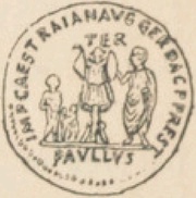 Denarius - Lucius Aemilius Paullus Macedonicus and Perseus of Macedon IMP CAES TRAIAN AVG GER DAC P P REST TER PAVLVS; Concordia, Rome, 98-117 reverse image