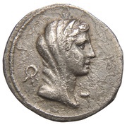 Denarius IMP CAES TRAIAN AVG GER DAC P P REST M LEPIDVS AIMILIA REF S C; Vesta obverse image