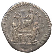 Denarius - Sulla and Jugurtha IMP CAES TRAIAN AVG GER DAC P P REST FELIX; Diana and Bacchus, Rome, 98-117 reverse image