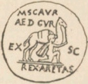 Denarius - Aretas IV IMP CAES TRAIAN AVG GER DAC P P REST P HYPSAE AED CVR C HYPSAE COS PREIVE CAPTV; Jupiter obverse image