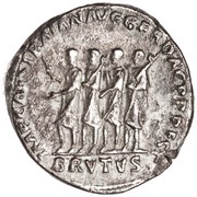 Denarius - Brutus IMP CAES TRAIAN AVG GER DAC P P REST BRVTVS; Libertas, Rome, 98-117 reverse image