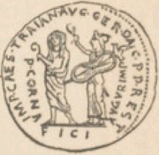 Denarius IMP CAES TRAIAN AVG GER DAC P P REST CORNVFICI AVGVR IMP; Ceres and Juno Sospita, Rome, 98-117 reverse image