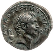 Denarius - Pompey IMP CAES TRAIAN AVG GER DAC P P REST PRAEF CLAS ET ORAE MARIT EX S C; Anapias, Amphinomus, and Neptune obverse image