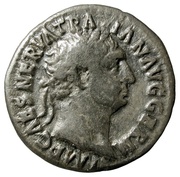 Denarius - Trajan P M TR P COS II P P; Abundantia obverse image