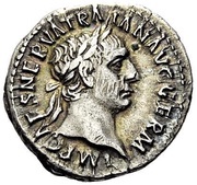 Denarius - Trajan P M TR P COS II P P; Felicitas obverse image