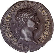 Denarius - Trajan P M TR P COS II P P; Germania obverse image