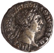 Denarius - Trajan P M TR P COS II P P; Pax obverse image