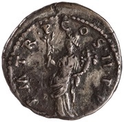 Denarius - Trajan P M TR P COS II P P; Pax, Rome, 98-99 reverse image