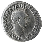 Denarius - Trajan PONT MAX TR POT COS II; Abundantia obverse image