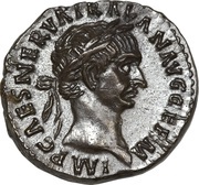 Denarius - Trajan PONT MAX TR POT COS II; Pax and Victory obverse image