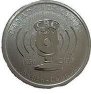 25 Cents 75th Anniversary of the Canadian Broadcasting Corporation reverse image