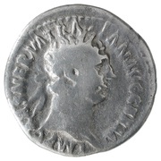 Denarius - Trajan PONT MAX TR POT COS II; Victory obverse image