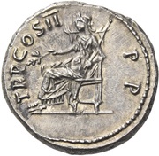 Denarius - Trajan TR P COS II P P; Pax, Rome, 98-99 reverse image