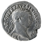 Denarius - Trajan P M TR P COS III P P; Abundantia obverse image