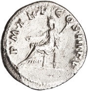 Denarius - Trajan P M TR P COS III P P; Vesta, Rome, 100 reverse image