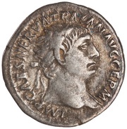 Denarius - Trajan P M TR P COS III P P; Victory obverse image