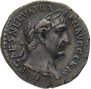 Denarius - Trajan P M TR P COS IIII P P; Victory obverse image