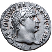 Denarius - Trajan P M TR P COS IIII P P; Victory obverse image