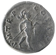 Denarius - Trajan P M TR P COS V P P; Mars, Rome, 103-111 reverse image