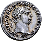 Denarius - Trajan P M TR P COS V P P; Victory obverse image