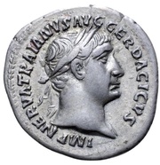 Denarius - Trajan P M TR P COS V P P; Victory obverse image