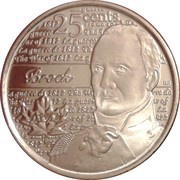 25 Cents - Elizabeth II Sir Isaac Brock, Canada, 2012 reverse image