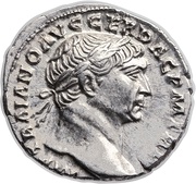 Denarius - Trajan COS V P P S P Q R OPTIMO PRINC DAC CAP obverse image