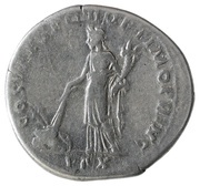 Denarius - Trajan COS V P P S P Q R OPTIMO PRINC PAX; Pax, Rome, 103-111 reverse image