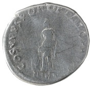 Denarius - Trajan COS V P P S P Q R OPTIMO PRINC PIET; Pietas, Rome, 103-111 reverse image