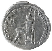 Denarius - Trajan COS V P P S P Q R OPTIMO PRINC; Roma and Victory, Rome, 103-111 reverse image