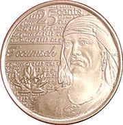 25 Cents - Elizabeth II Tecumseh, Canada, 2012 reverse image